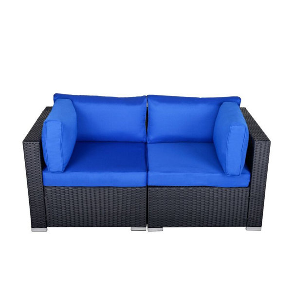 Latitude Run® Patio Rattan Corner Sofa & Reviews Wayfair